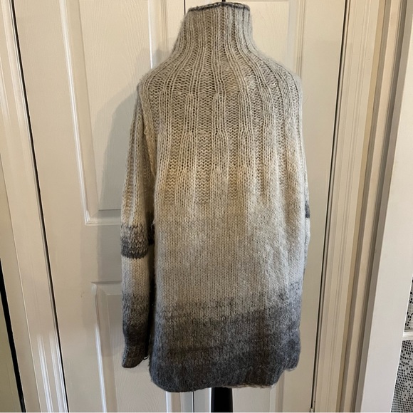 Anthropology Ombré fuzzy chunky knit high neck sweater , wool blend , Sz XS - Picture 10 of 12